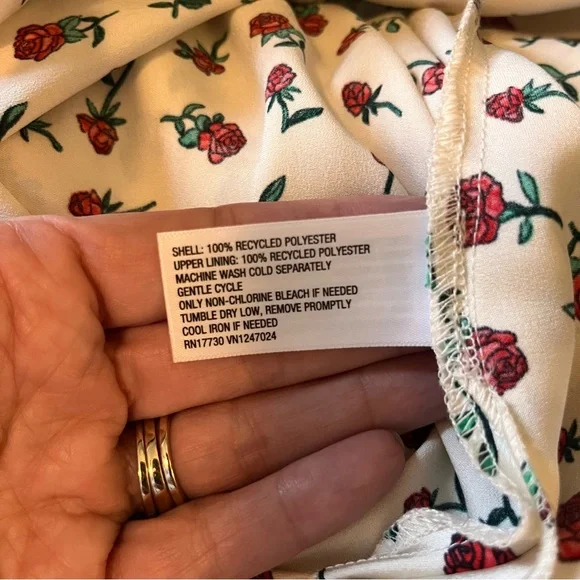 Maxi Slip Dress Rose Sz L Adjustable Straps Side Slit Vintage-inspired Viral - Picture 9 of 9